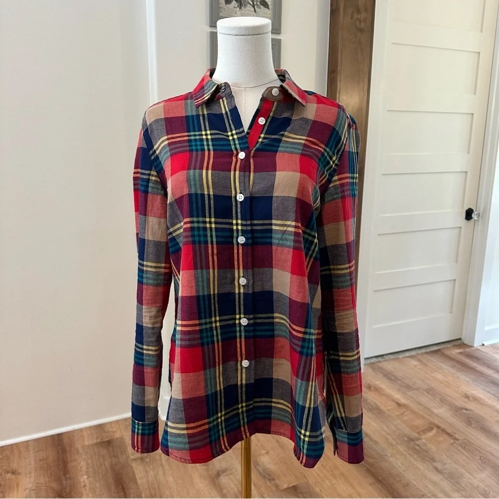 Evy’s Tree Women’s Small "The Amy" Red Plaid Button-up Cotton Preppy Shirt - Picture 7 of 7